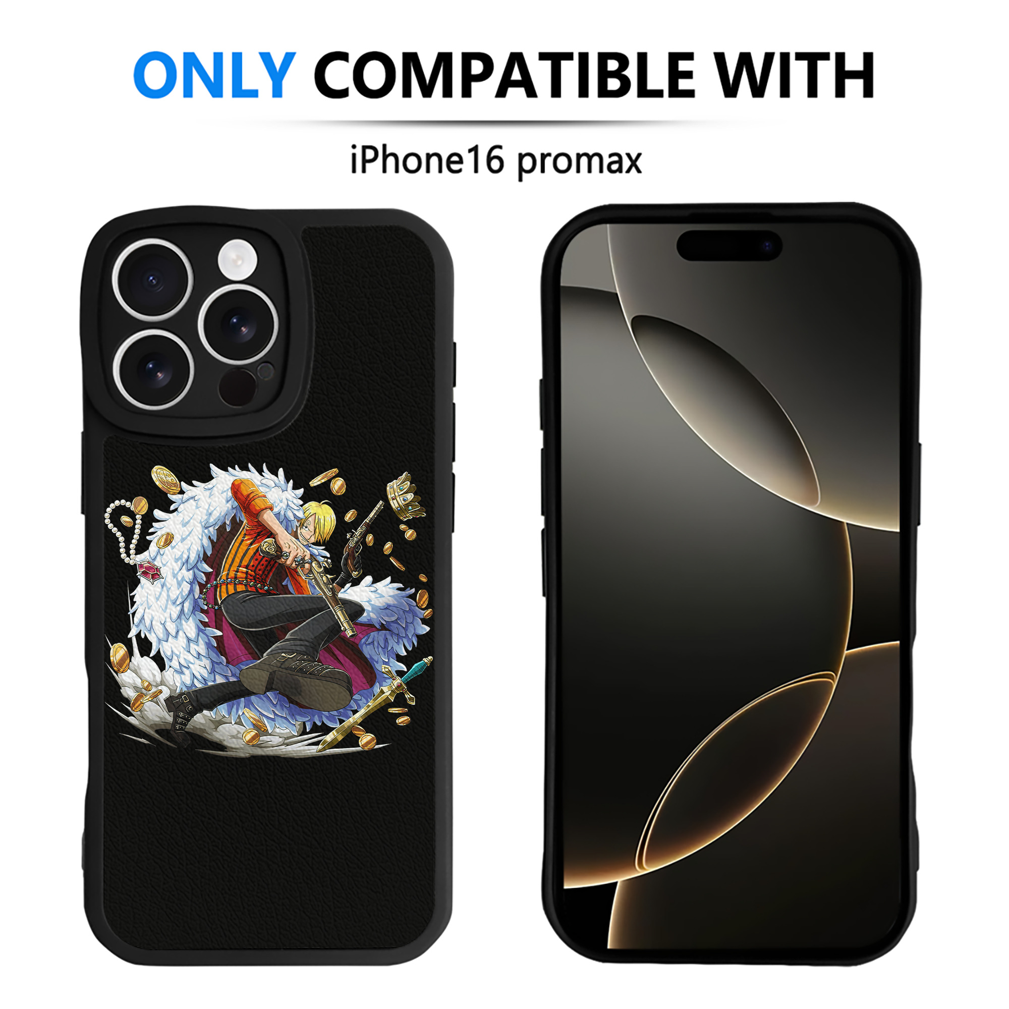 （画像用） ワンピース サンジ ONE PIECE Sanji 【iPhone 16シリーズ対応】シリコンスマホケース（レザー調） 材質：シリコン